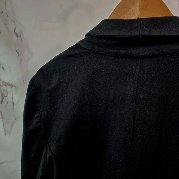 J Jill Jacket Women Large Black Ponte Knit Unstructured Blazer One Button - Picture 6 of 12